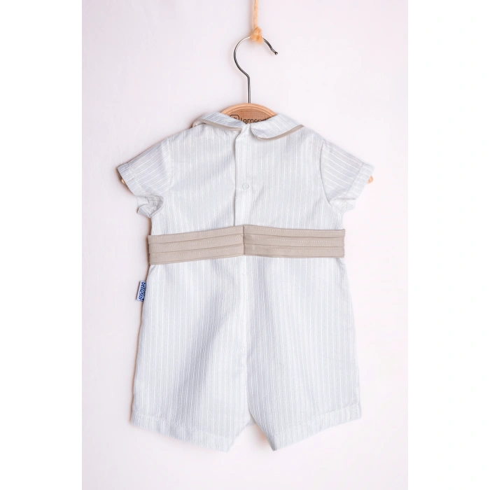 YAZLIK PİLELİ KEMERLİ DÜĞME DETAYLI BEBE ERKEK TULUM