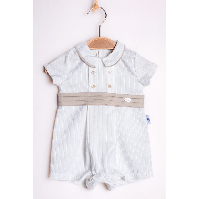 YAZLIK PİLELİ KEMERLİ DÜĞME DETAYLI BEBE ERKEK TULUM