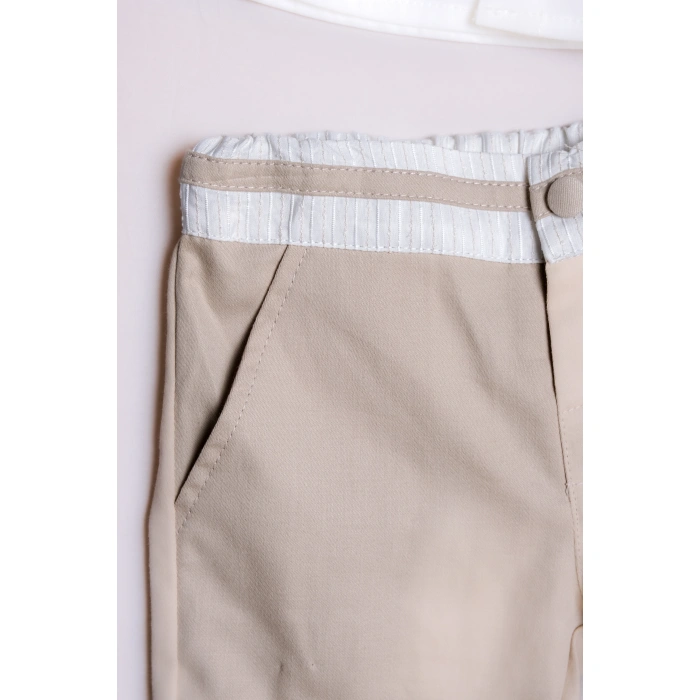 YAZLIK YELEKLİ PAPYONLU ŞAPKALI 3LÜ BEBE ERKEK TAKIM