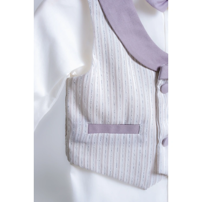 YAZLIK YELEKLİ PAPYONLU ŞAPKALI 3LÜ BEBE ERKEK TAKIM