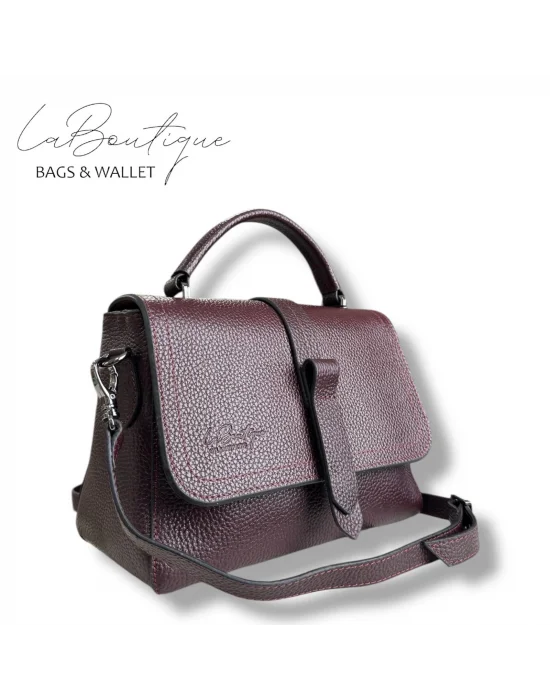 %100 DERİ LB ÇANTA D-2300 BORDO