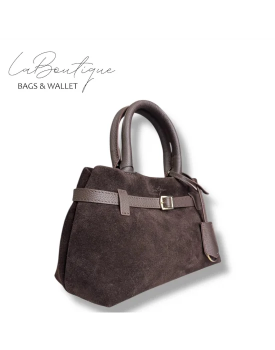 %100 DERİ LB ÇANTA D-2750 SÜET KAHVE