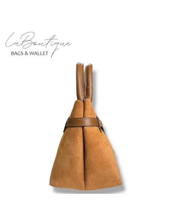 %100 DERİ LB ÇANTA D-2750 SÜET TABA