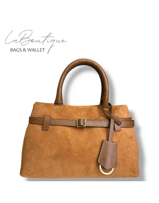 %100 DERİ LB ÇANTA D-2750 SÜET TABA