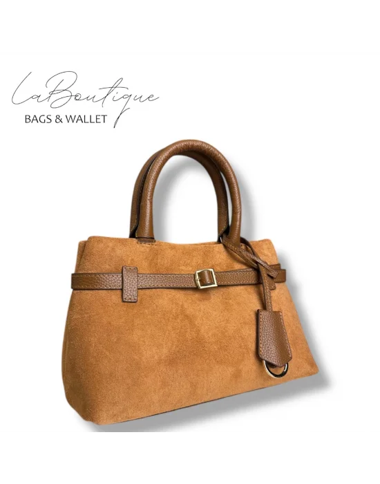 %100 DERİ LB ÇANTA D-2750 SÜET TABA