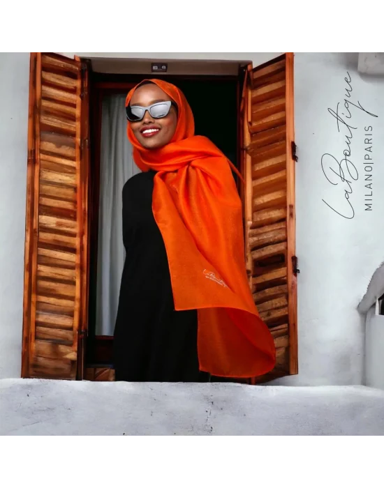 SİMLİ ŞAL - ORANJE - 70X190