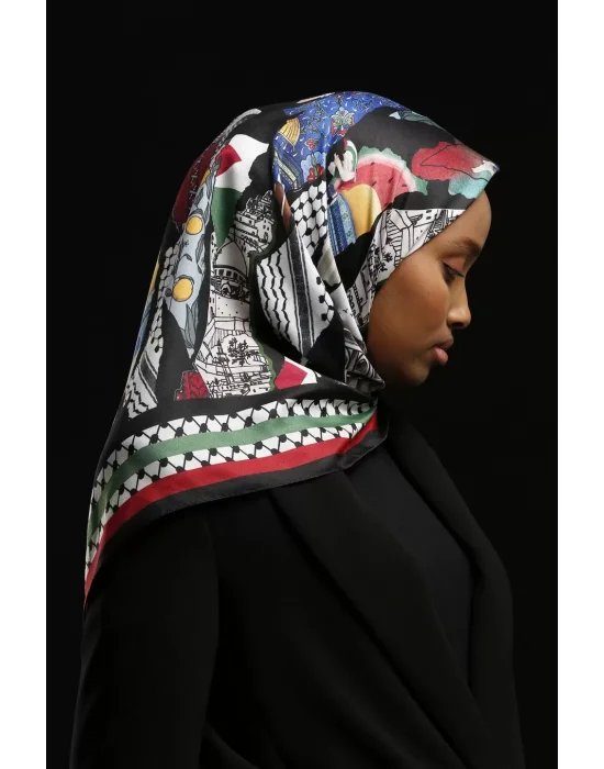 FİLİSTİN SERİSİ %100 TWILL İPEK - F112 - 04 - 90X90