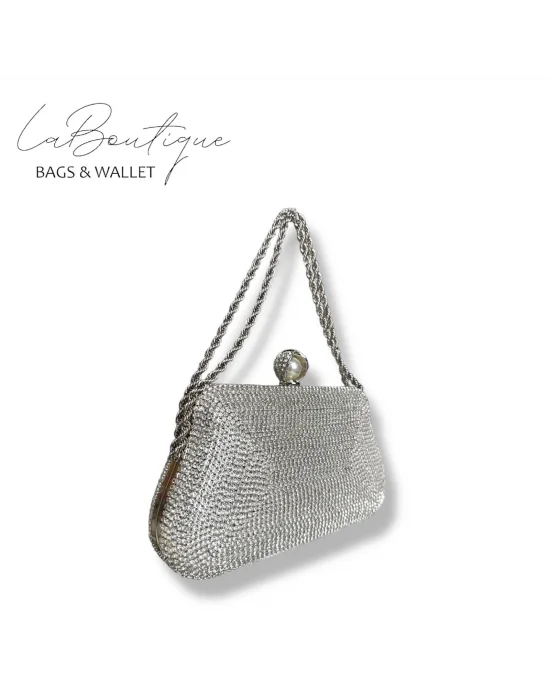 LB ABİYE ÇANTA 25-007 GÜMÜŞ