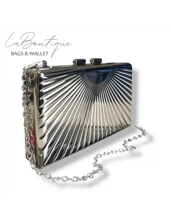 LB ABİYE ÇANTA 25-008 GÜMÜŞ