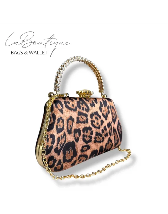 LB ABİYE ÇANTA 25-013 LEOPAR