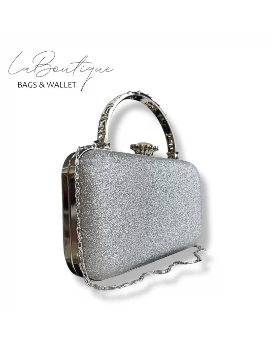 LB ABİYE ÇANTA 25-015 GÜMÜŞ