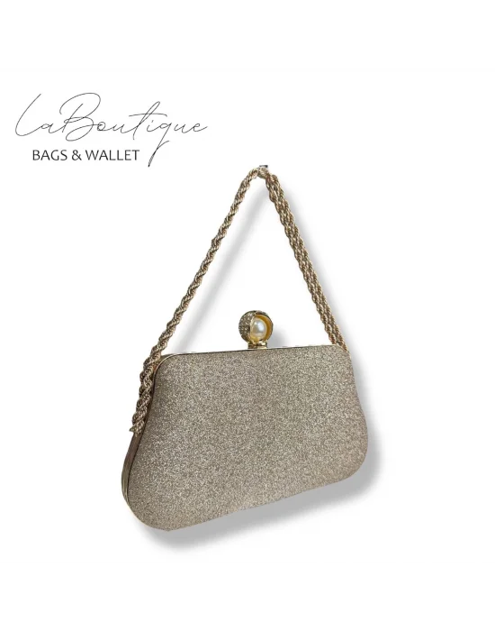 LB ABİYE ÇANTA 25-017 GOLD VİZON