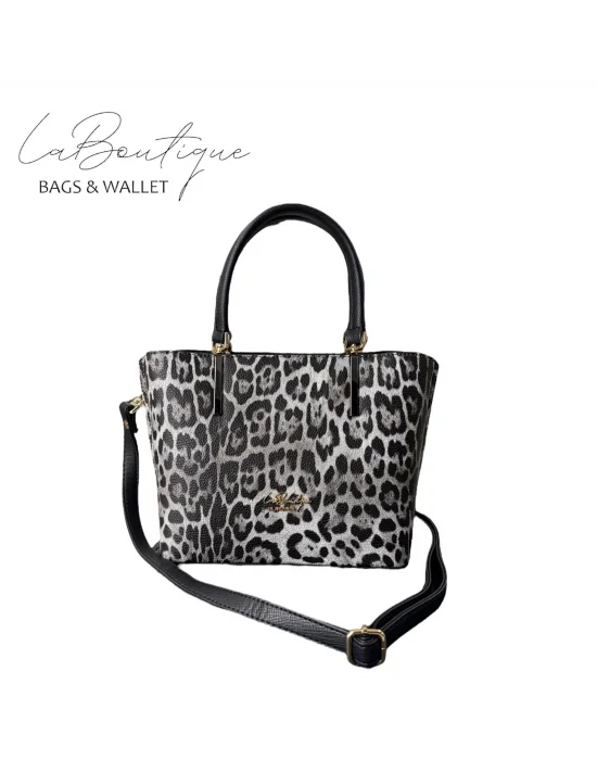 LB ÇANTA 5708 LEOPAR GRİ