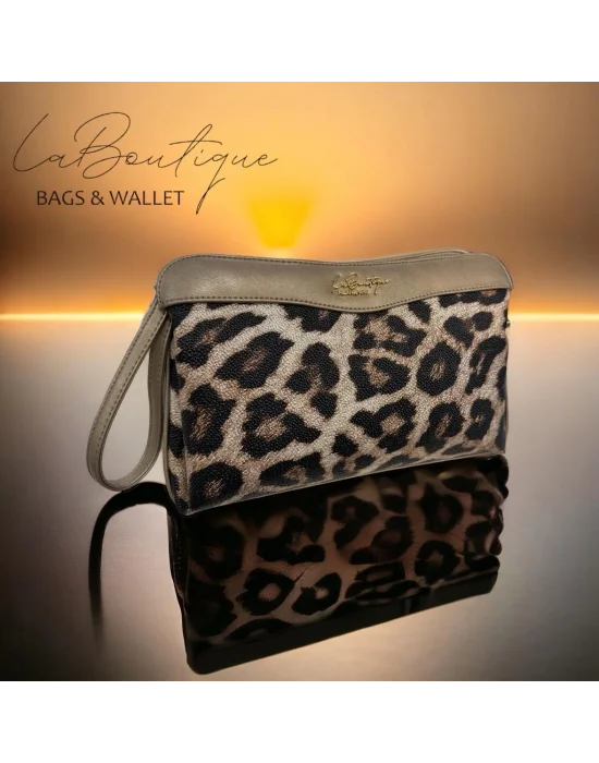 LB ÇANTA 2106 LEOPAR GOLD ŞERİT