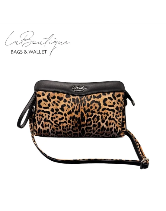 LB ÇANTA - 2106 - LEOPAR KAHVE