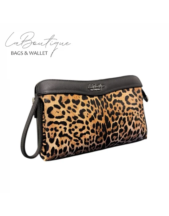 LB ÇANTA - 2106 - LEOPAR KAHVE