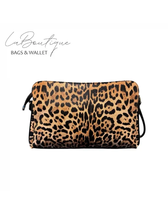 LB ÇANTA - 2106 - LEOPAR KAHVE