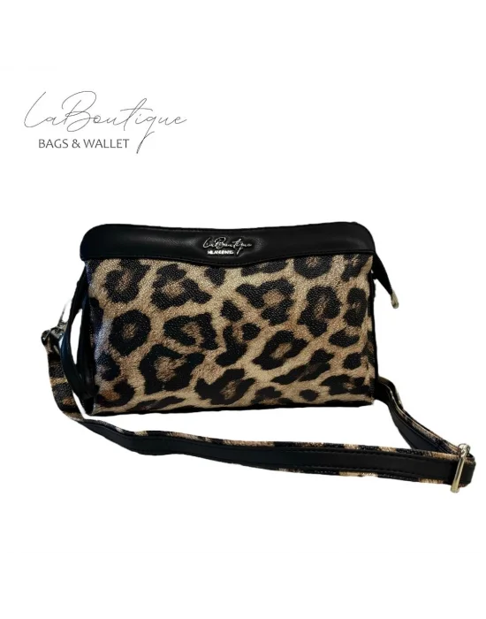 LB ÇANTA 2106 LEOPAR SİYAH ŞERİT