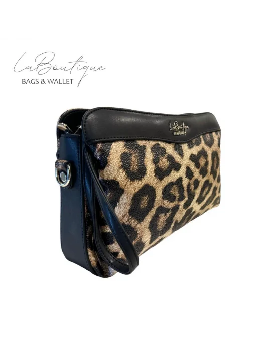 LB ÇANTA 2106 LEOPAR SİYAH ŞERİT