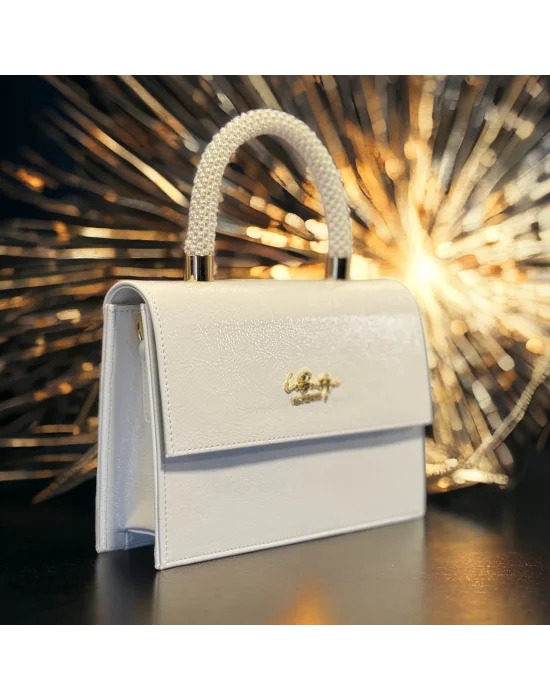 LB ÇANTA 7134 İNCİLİ/ABİYE BEYAZ