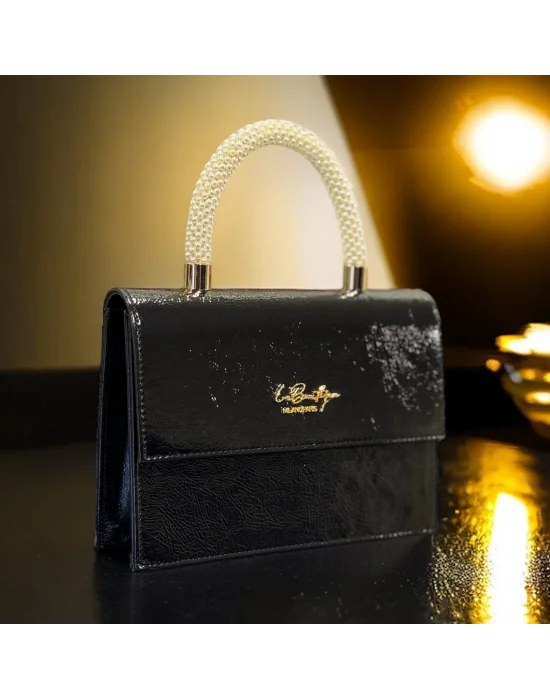 LB ÇANTA 7134 İNCİLİ/ABİYE SİYAH