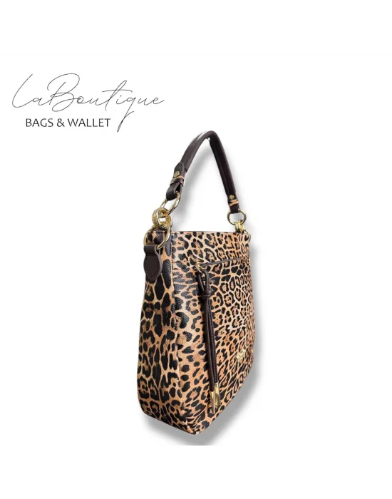 LB ÇANTA 9018 LEOPAR KAHVE