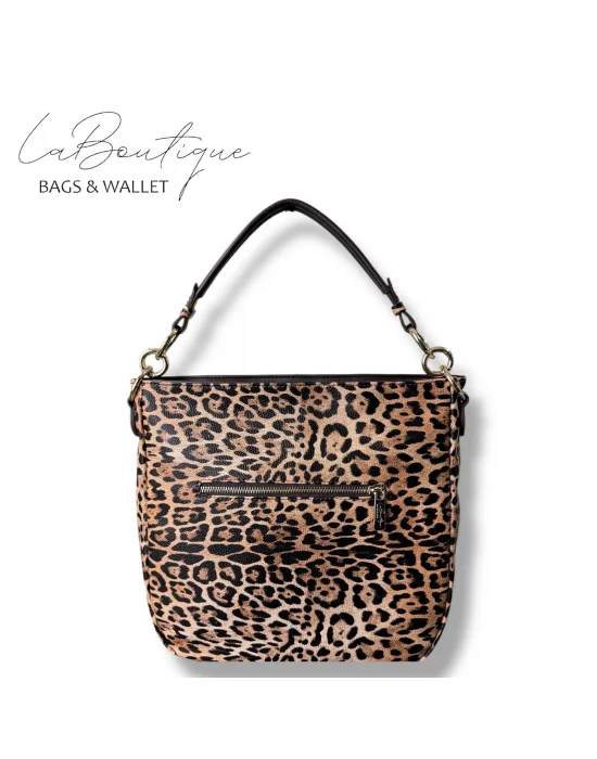 LB ÇANTA 9018 LEOPAR KAHVE