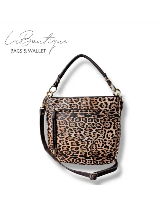 LB ÇANTA 9018 LEOPAR KAHVE