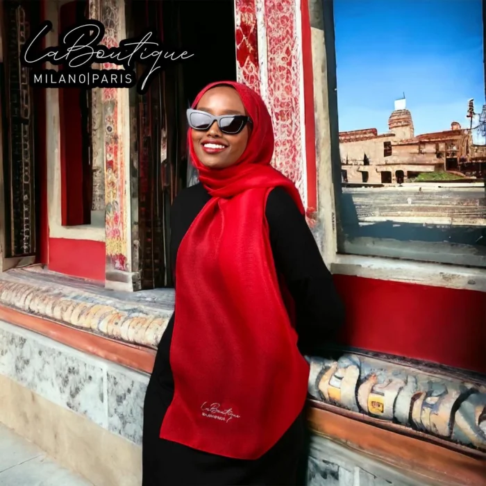 SİMLİ ŞAL - KIRMIZI - 70X190