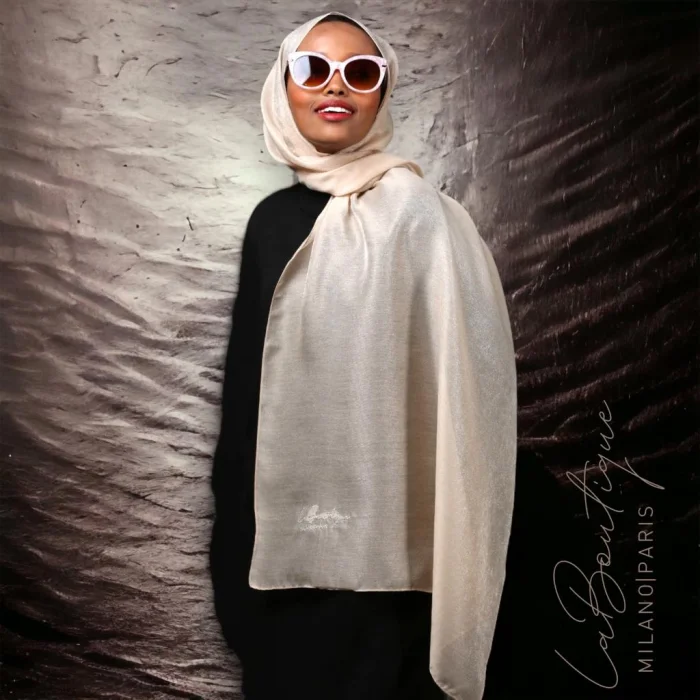 SİMLİ ŞAL - KREM - 70X190