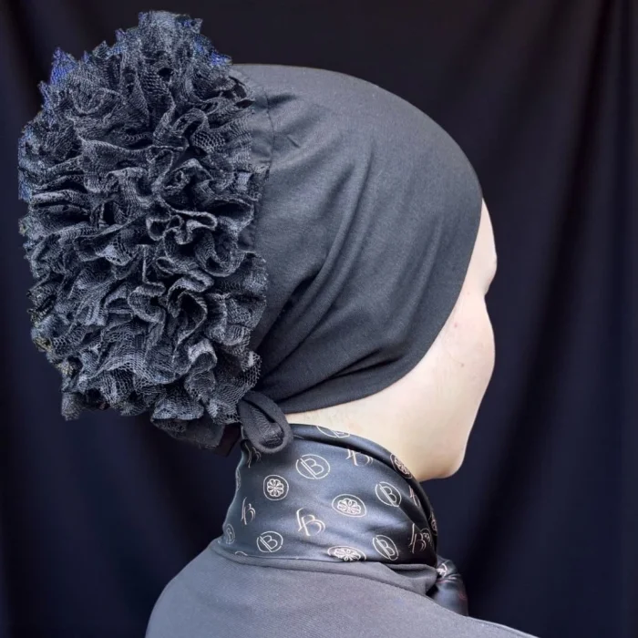 BONE SİLİKONLU FIRFIRLI DİKİŞSİZ SİYAH