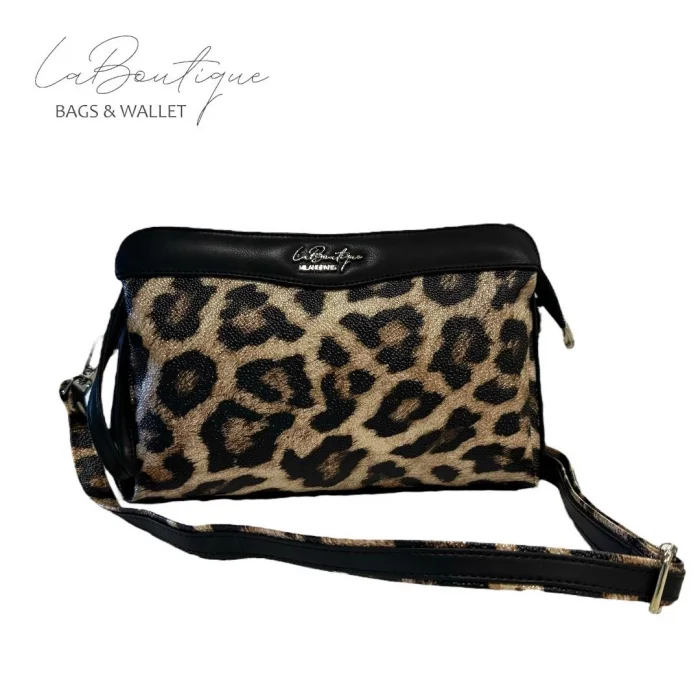 LB ÇANTA 2106 LEOPAR SİYAH ŞERİT