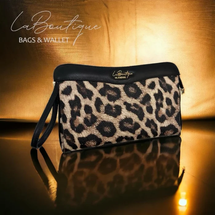 LB ÇANTA 2106 LEOPAR SİYAH ŞERİT