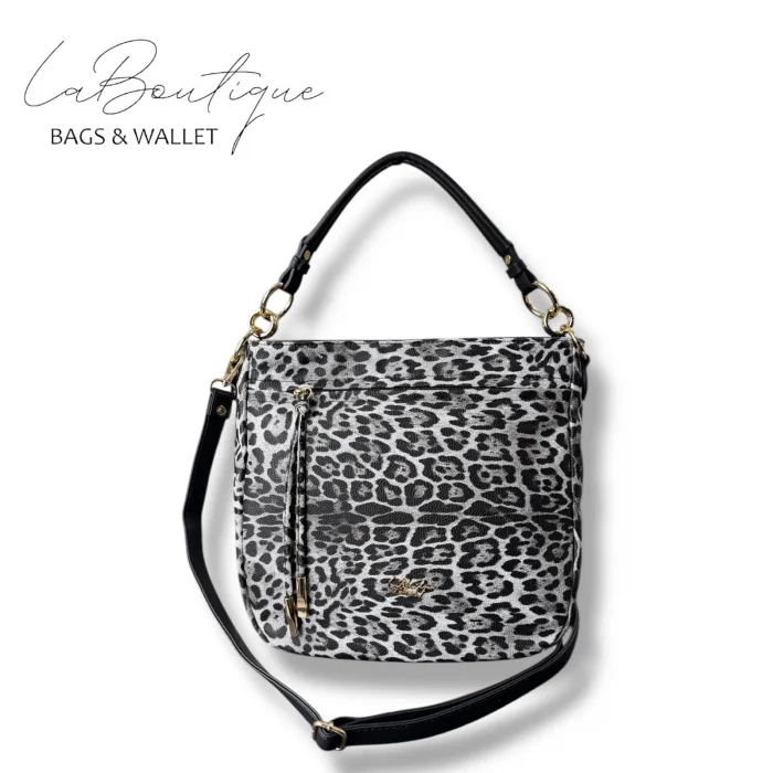 LB ÇANTA 9018 LEOPAR GRİ
