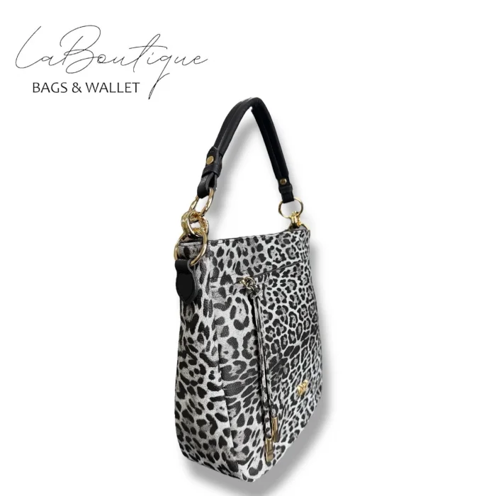 LB ÇANTA 9018 LEOPAR GRİ