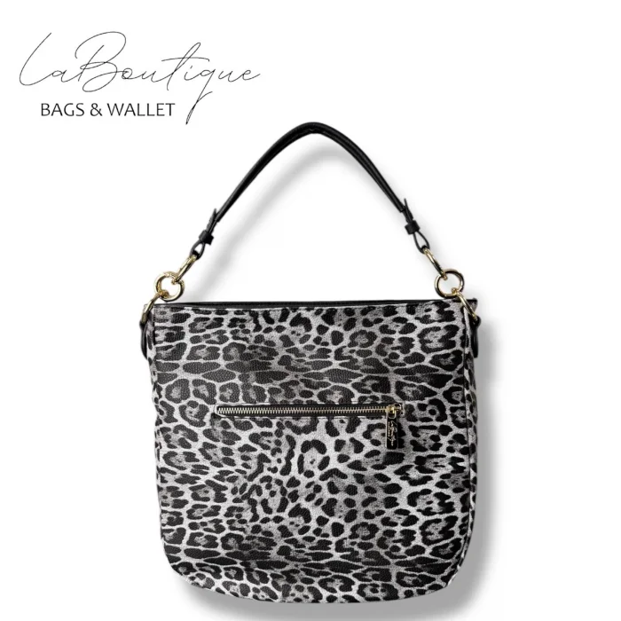 LB ÇANTA 9018 LEOPAR GRİ