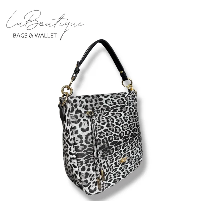 LB ÇANTA 9018 LEOPAR GRİ