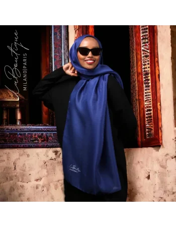 SİMLİ ŞAL - GECE MAVİ - 70X190