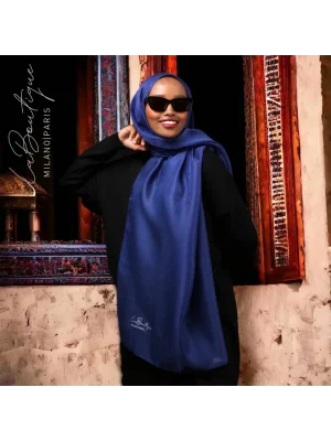 SİMLİ ŞAL - GECE MAVİ - 70X190