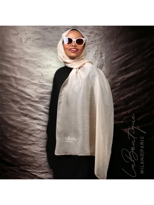 SİMLİ ŞAL - KREM - 70X190