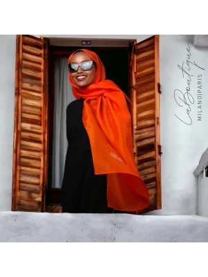 SİMLİ ŞAL - ORANJE - 70X190