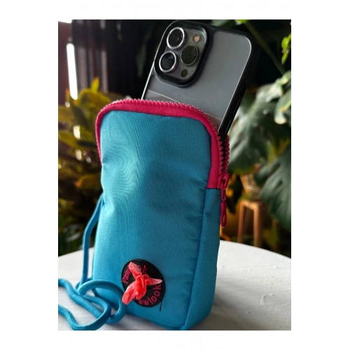 Telefon Çantası, Kaka Poşeti Bölmeli, Cep Telefonu Çantası, Mavi