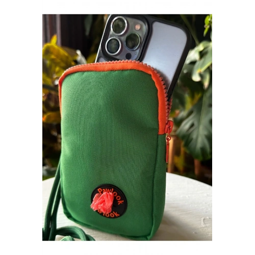 Telefon Çantası, Kaka Poşeti Bölmeli, Cep Telefonu Çantası, Yeşil