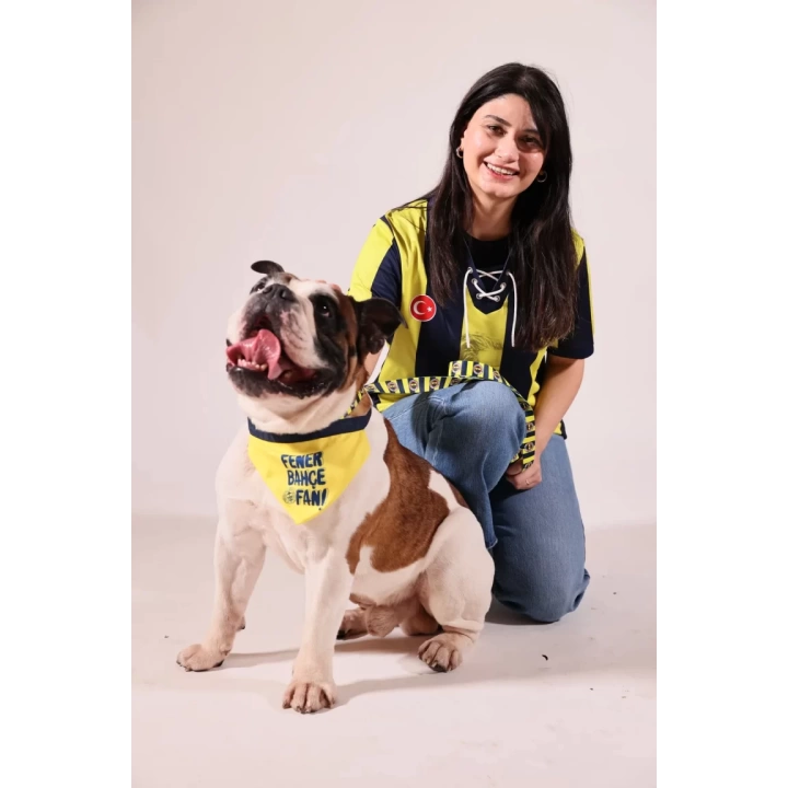 Fenerbahçe Lisanslı Pet Bandana, Köpek Bandanası Sarı