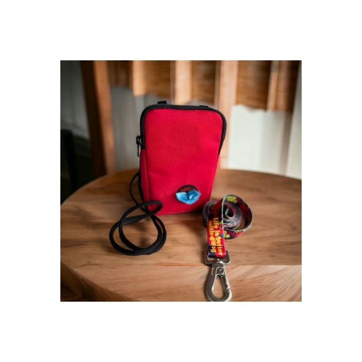 Telefon Çantası, Kaka Poşeti Bölmeli, Cep Telefonu Çantası, Kırmızı
