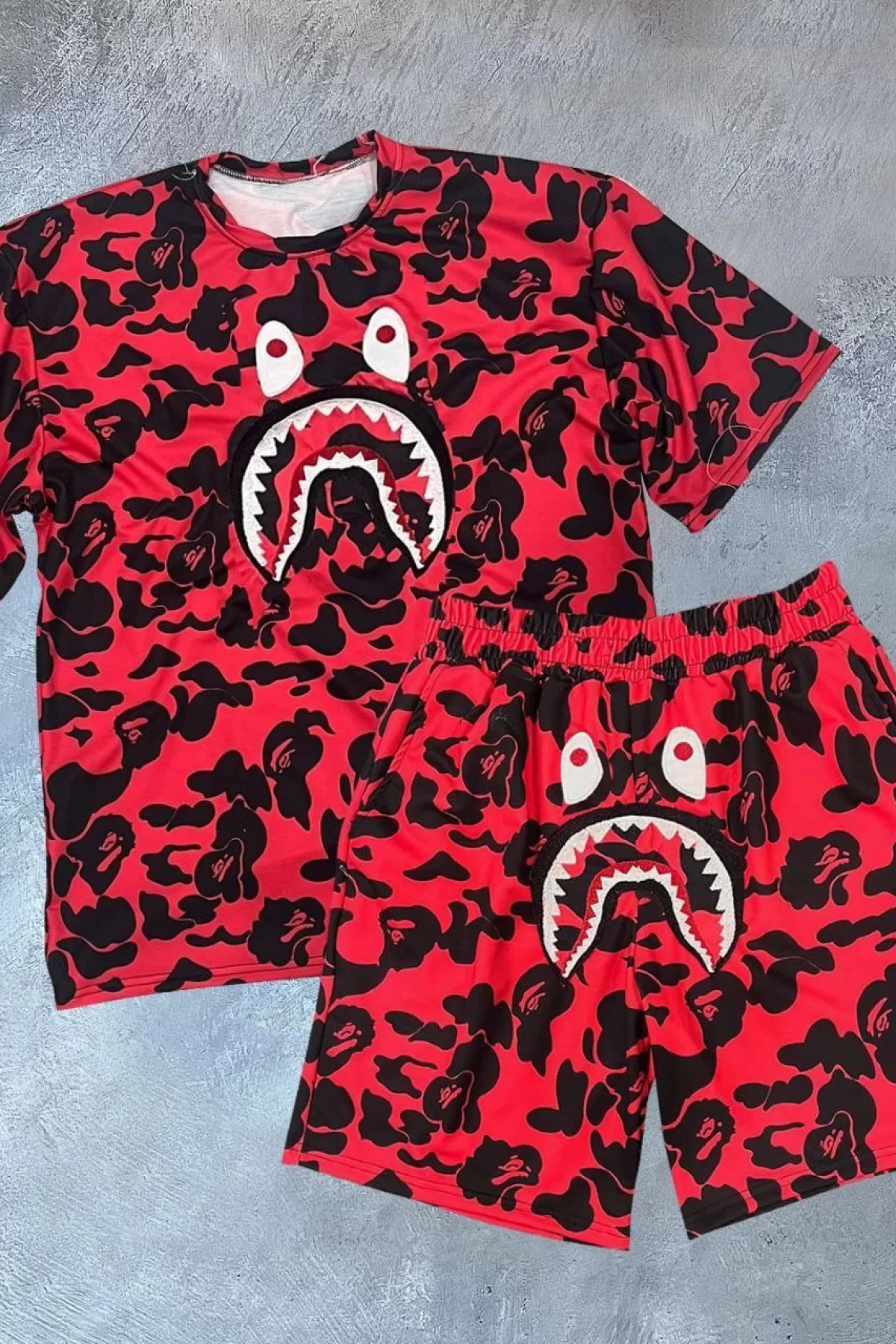 Bape Dijital Baskılı Toptan Şortlu Takım