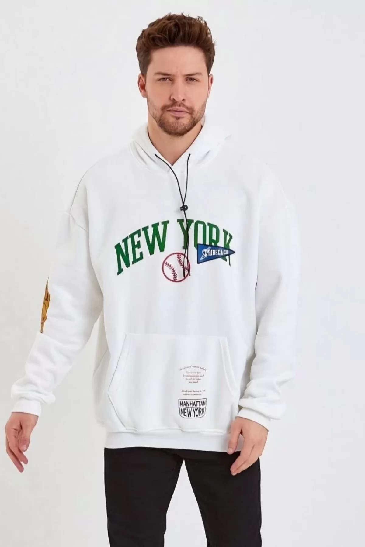 Üç İplik Kapşonlu Toptan Baskılı Sweatshirt Hoodie