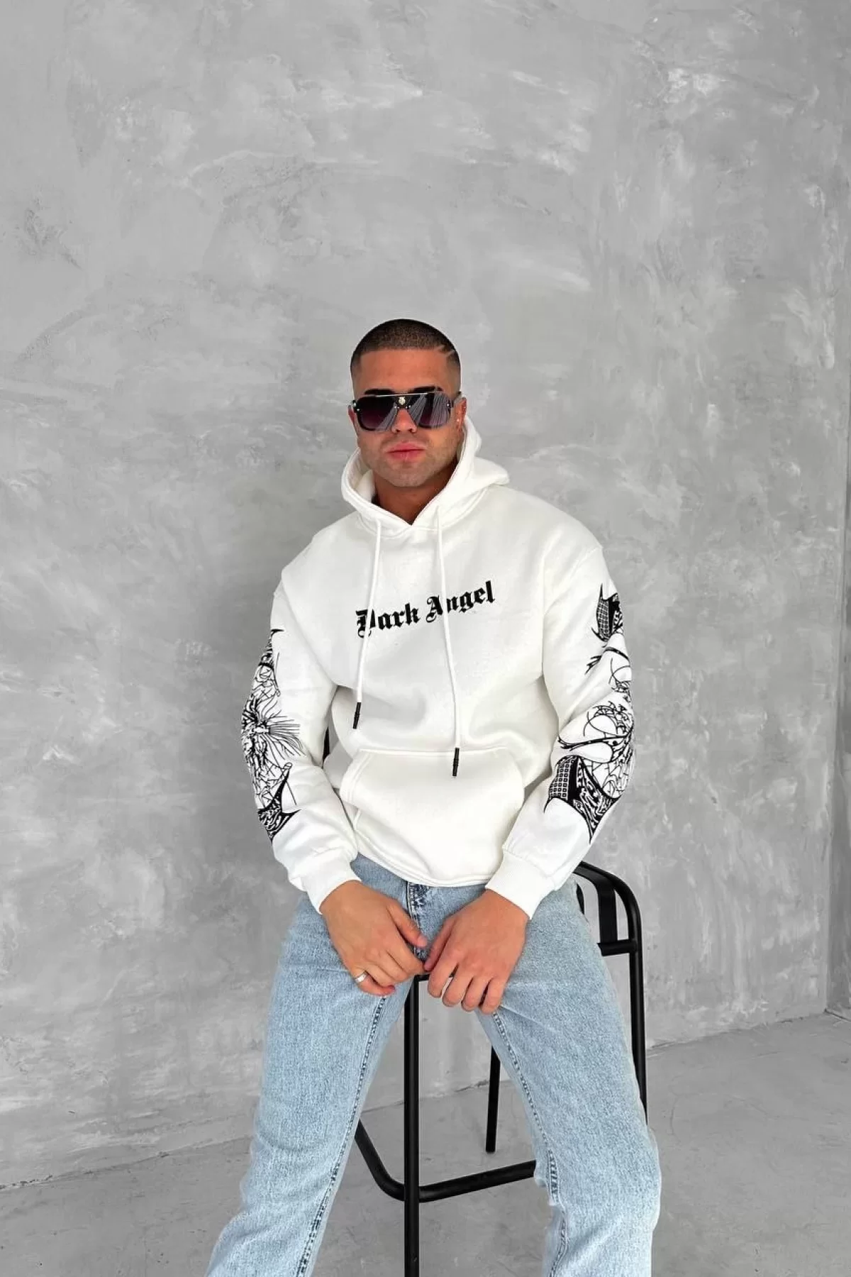 Kışlık Uzun Kol Kapşonlu Toptan Baskılı SweatShirt