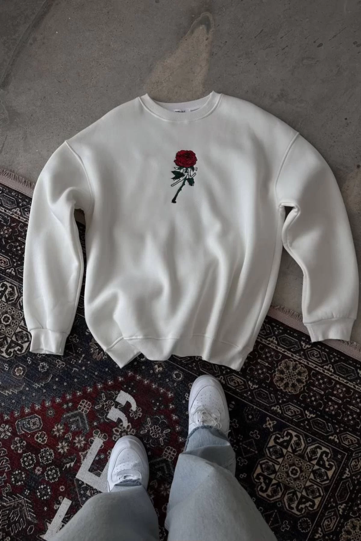 Üç İplik Ön Ve Arka Baskılı Toptan SweatShirt