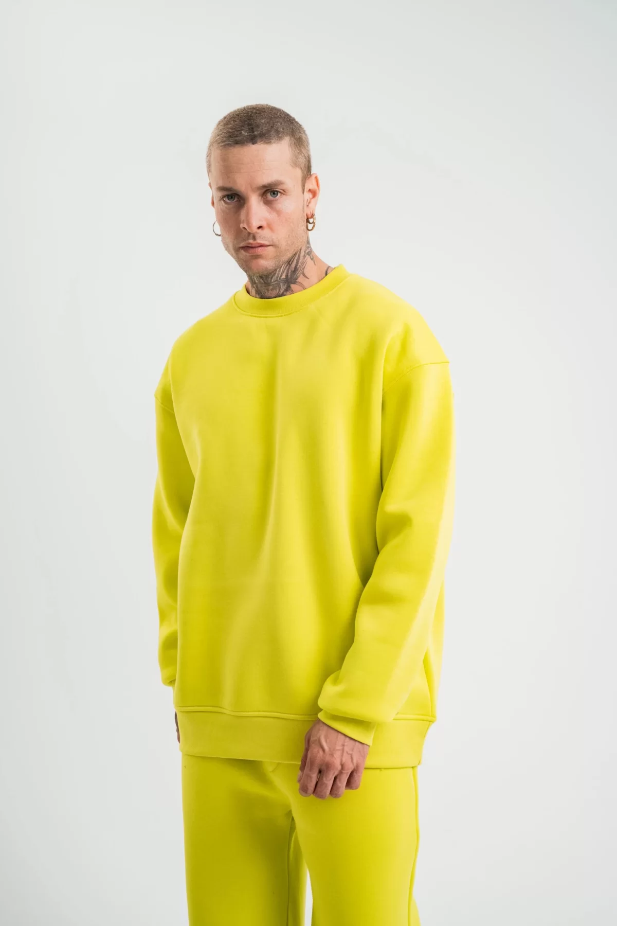 Double Oversize Toptan Bisiklet Yaka SweatShirt